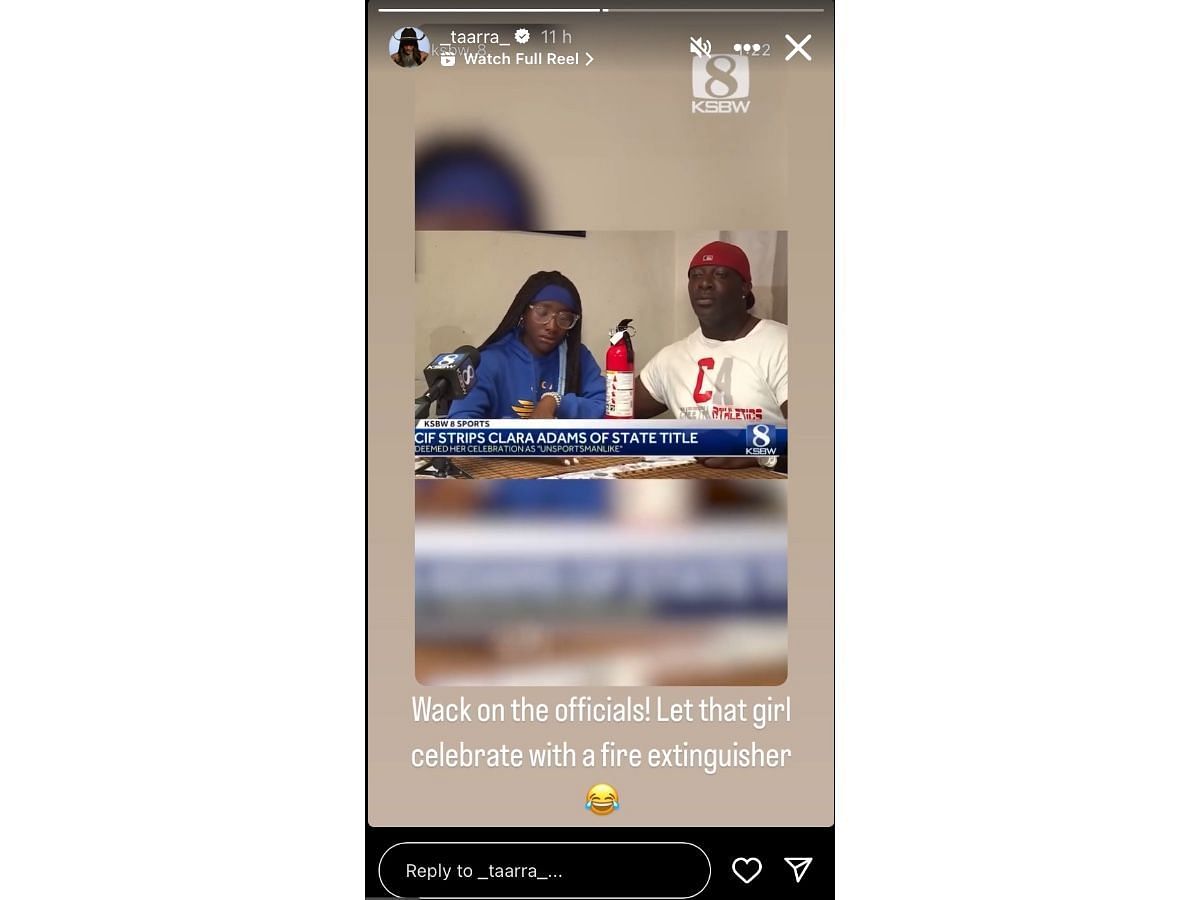 Davis-Woodhall’s Instagram story